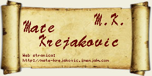 Mate Krejaković vizit kartica
